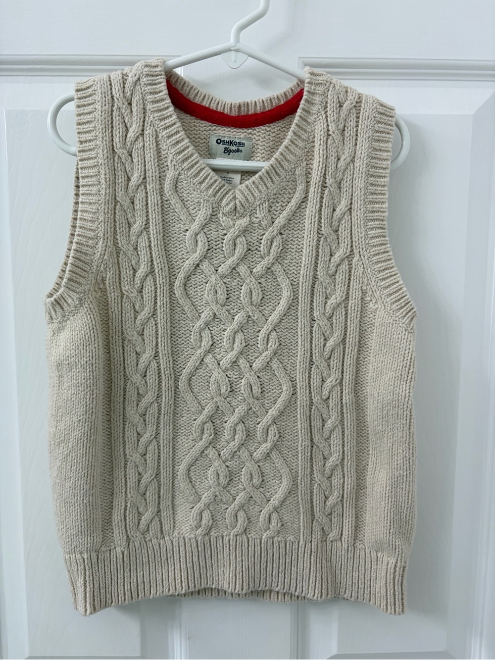 Oshkosh B’gosh Boys Classic Sweater Vest•cream Color• Irish Knit•photo day•size